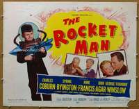 j371 ROCKET MAN half-sheet movie poster '54 great full-color sci-fi image!