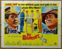 j374 ROUNDERS half-sheet movie poster '65 Glenn Ford, Henry Fonda