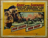 j375 RUN SILENT, RUN DEEP style A half-sheet movie poster '58 Lancaster