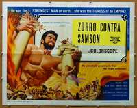 j382 SAMSON & THE SLAVE QUEEN half-sheet movie poster '64 Umberto Lenzi