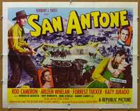 j383 SAN ANTONE half-sheet movie poster '53 Rod Cameron, Katy Jurado