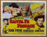 j387 SANTA FE PASSAGE half-sheet movie poster '55 John Payne, Domergue