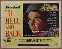 j459 TO HELL & BACK half-sheet movie poster '55 Audie Murphy life story!