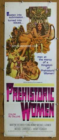 j841 PREHISTORIC WOMEN insert movie poster '66 sexy cave babes!