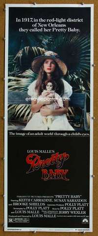 j842 PRETTY BABY insert movie poster '78 Brooke Shields, Sarandon