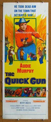 j846 QUICK GUN insert movie poster '64 Audie Murphy, cowboy western!