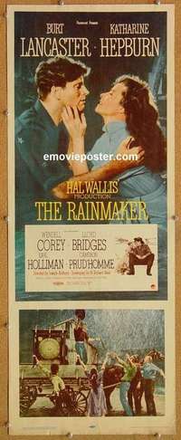 j850 RAINMAKER insert movie poster '56 Burt Lancaster, Kate Hepburn