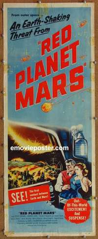 j855 RED PLANET MARS insert movie poster '52 Peter Graves, sci-fi!