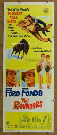 j860 ROUNDERS insert movie poster '65 Glenn Ford, Henry Fonda