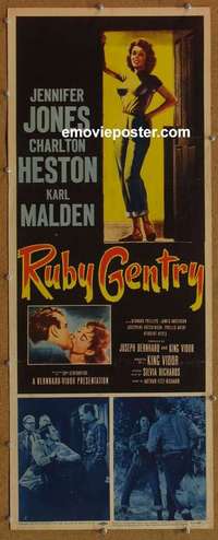 j861 RUBY GENTRY insert movie poster '53 Jennifer Jones, Heston