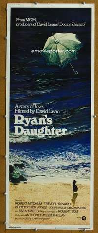 j865 RYAN'S DAUGHTER insert movie poster '70 David Lean, pre-awards!