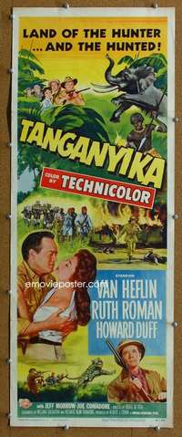 j909 TANGANYIKA insert movie poster '54 Van Heflin, Ruth Roman