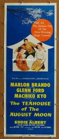 j912 TEAHOUSE OF THE AUGUST MOON insert movie poster '56 Marlon Brando