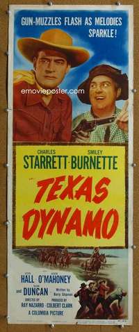 j919 TEXAS DYNAMO insert movie poster '50 Charles Starrett, Smiley