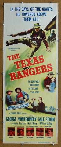 j921 TEXAS RANGERS insert movie poster '51 George Montgomery