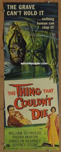 j926 THING THAT COULDN'T DIE insert movie poster '58 Universal horror!