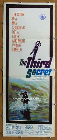 j927 THIRD SECRET insert movie poster '64 Stephen Boyd, Attenborough