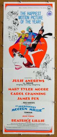 j930 THOROUGHLY MODERN MILLIE insert movie poster '67 Julie Andrews