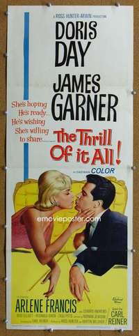 j933 THRILL OF IT ALL insert movie poster '63 Doris Day, James Garner