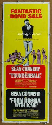 j687 FROM RUSSIA WITH LOVE/THUNDERBALL insert movie poster '68 Bond!