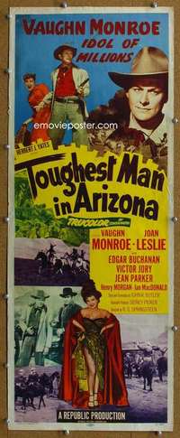 j939 TOUGHEST MAN IN ARIZONA insert movie poster '52 Vaughn Monroe