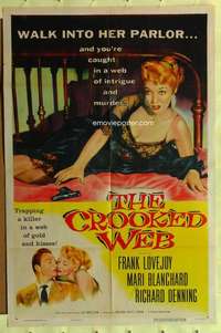 k842 CROOKED WEB one-sheet movie poster '55 Juran, bad girl film noir!