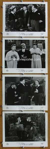 m124 CHUMP AT OXFORD 4 English Front of House lobby cards '40 Laurel & Hardy