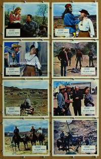 m093 SIX BLACK HORSES 8 English Front of House lobby cards '62 Audie Murphy