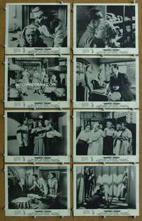 m112 WOMEN'S PRISON 8 English Front of House lobby cards '54 Cleo Moore