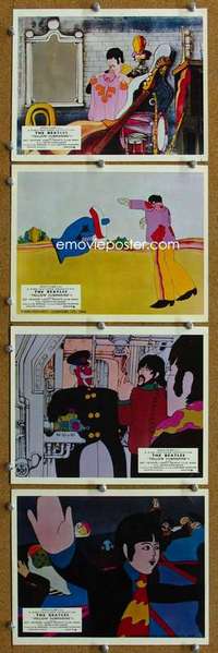 m117 YELLOW SUBMARINE 7 English Front of House lobby cards '68 The Beatles!