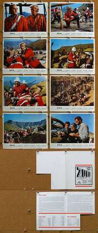 m097 ZULU 8 English Front of House lobby cards R70s Stan Baker, Michael Caine