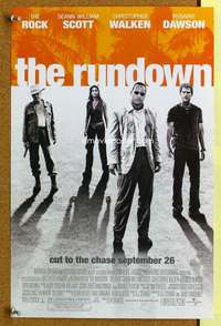 p128 RUNDOWN special 11x17 movie poster advance '03 The Rock, Walken