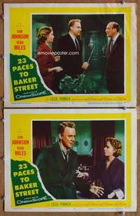 q821 23 PACES TO BAKER STREET 2 movie lobby cards '56 Van Johnson, Miles