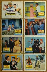 q081 3 ON A COUCH 8 movie lobby cards '66 Jerry Lewis, Janet Leigh