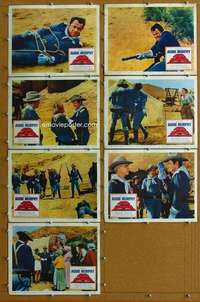 q394 40 GUNS TO APACHE PASS 7 movie lobby cards '67 Audie Murphy