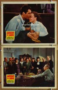 q826 ACCENT ON LOVE 2 movie lobby cards '41 George Montgomery, Wright