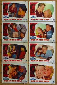 q083 ACE IN THE HOLE 8 movie lobby cards '51 Billy Wilder, Kirk Douglas