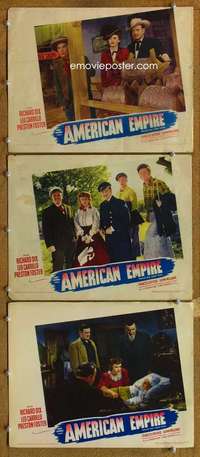 q660 AMERICAN EMPIRE 3 movie lobby cards '42 Richard Dix, Leo Carrillo