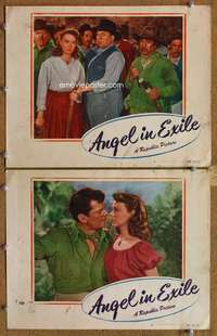 q833 ANGEL IN EXILE 2 movie lobby cards '48 John Carroll, Adele Mara