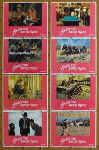 q093 ANOTHER MAN ANOTHER CHANCE 8 movie lobby cards '77 Caan, Bujold