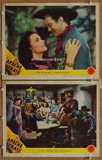 q834 APACHE TRAIL 2 movie lobby cards '42 Lloyd Nolan, Donna Reed