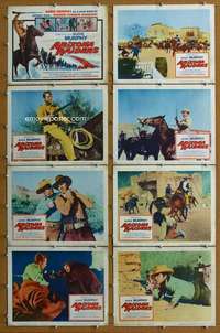 q095 ARIZONA RAIDERS 8 English movie lobby cards '65 Audie Murphy