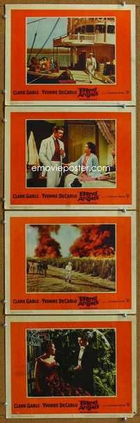 q550 BAND OF ANGELS 4 movie lobby cards '57 Clark Gable, Yvonne De Carlo