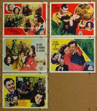 q508 GONE WITH THE WIND 5 Spanish/U.S. movie lobby cards R47 Clark Gable, Leigh