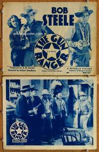 q906 GUN RANGER 2 movie lobby cards R50 Bob Steele, Eleanor Stewart