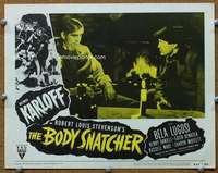 t099 BODY SNATCHER movie lobby card #5 R52 Boris Karloff at table!