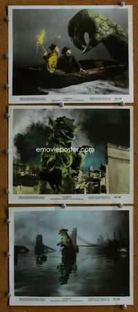 a593 GORGO 3 color 8x10 movie stills '61 great monster scenes!