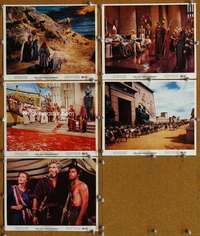 a151 TEN COMMANDMENTS 5 color 8x10 movie stills R66 Heston, DeMille