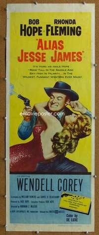 f556 ALIAS JESSE JAMES insert movie poster '59 Hope, Rhonda Fleming