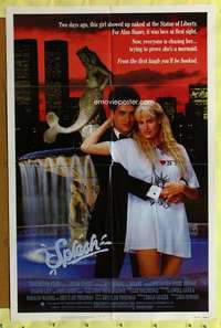 h155 SPLASH one-sheet movie poster '84 Tom Hanks, mermaid Daryl Hannah!